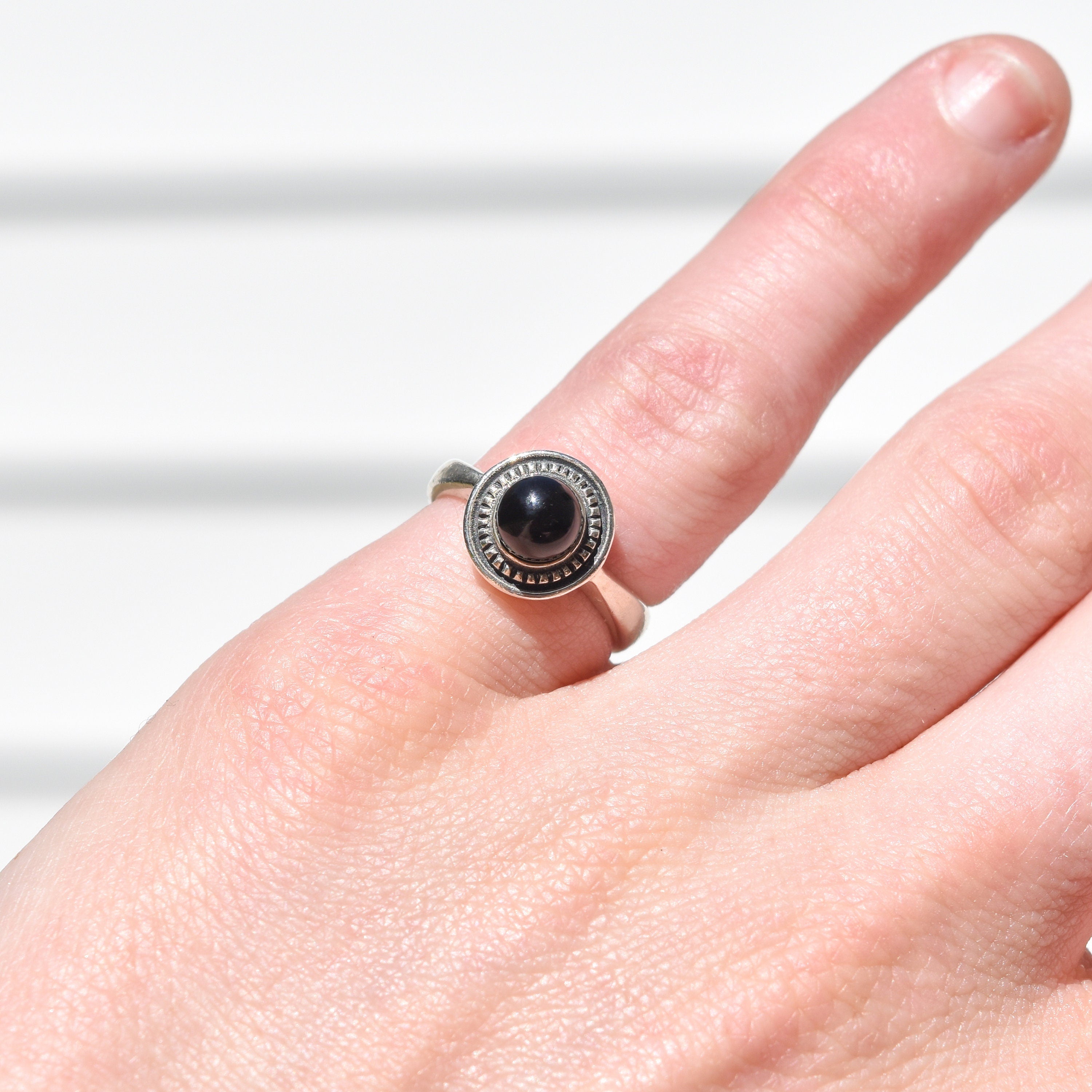 Sterling Silver Black Onyx Bead Ring By James Avery