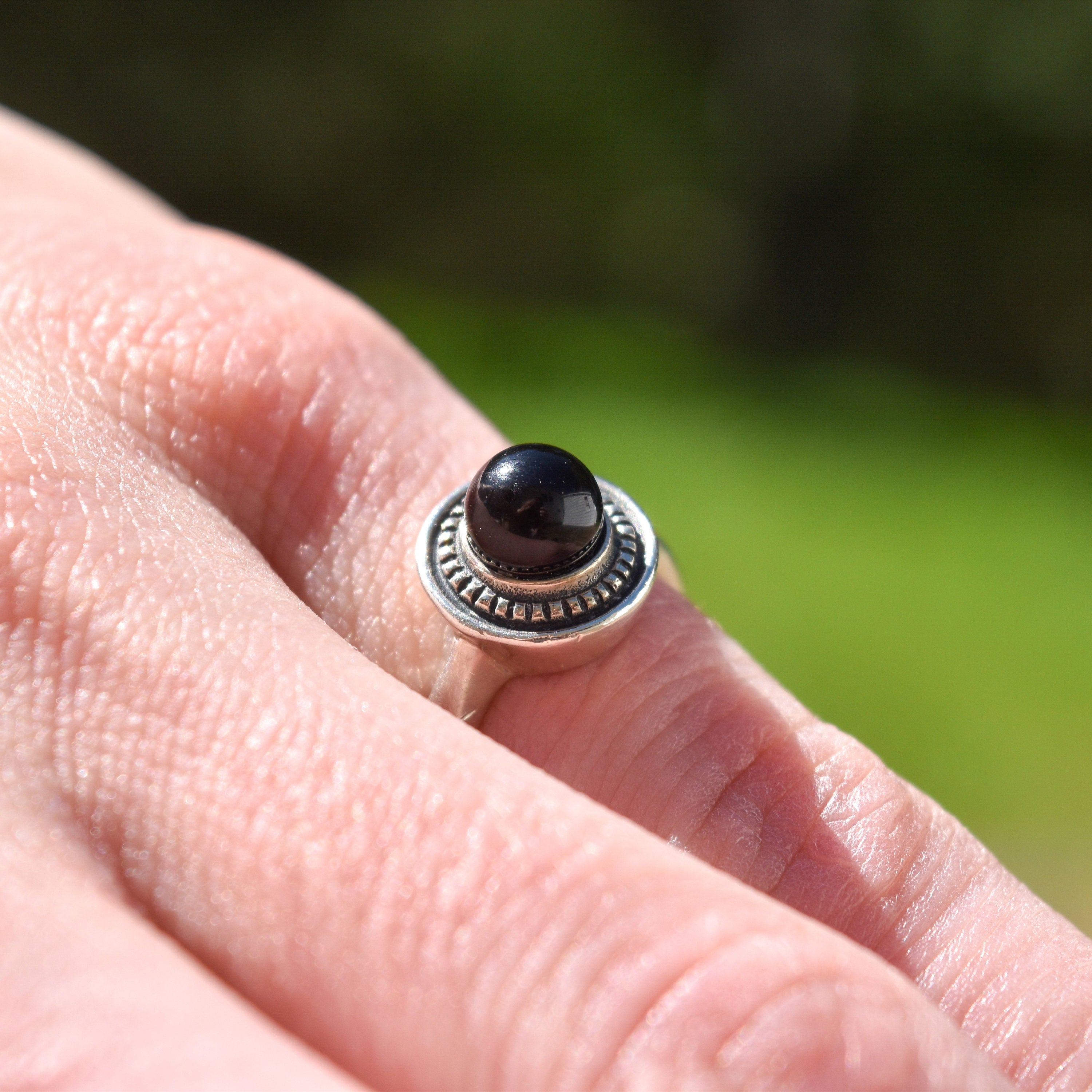 Sterling Silver Black Onyx Bead Ring By James Avery – Good's Vintage