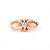 14K Diamond Solitaire Scalloped Prong Engagement Ring