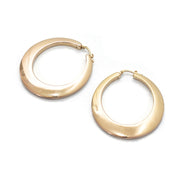 Italian 14K Yellow Gold Oval Hoop Earrings