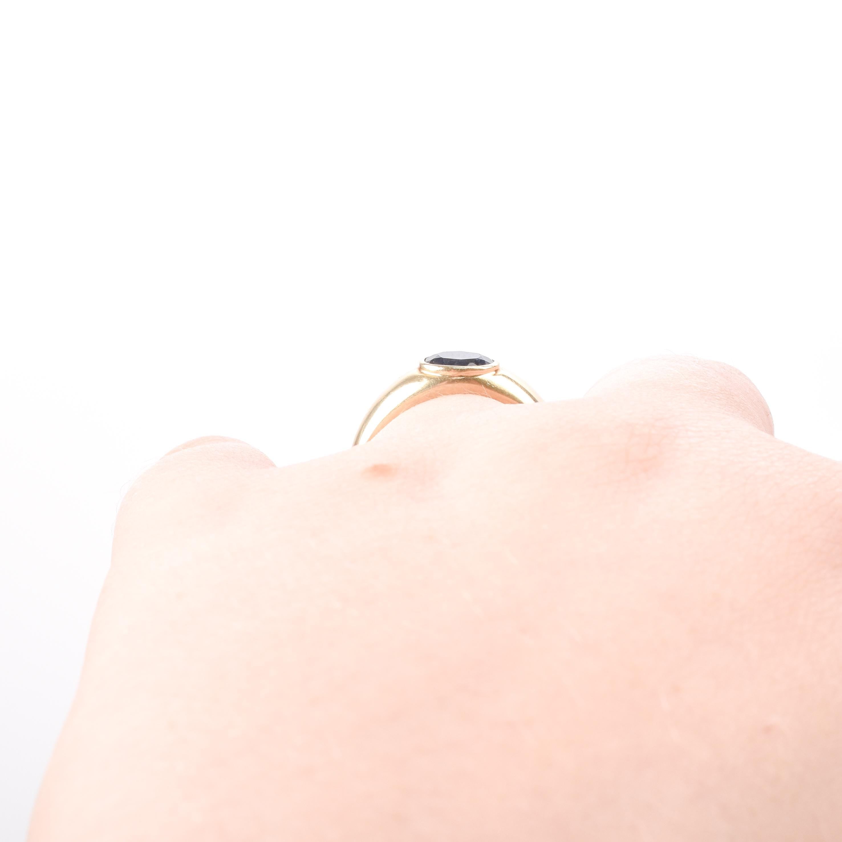14K Italian Gold "Ellipse" Sapphire Ring