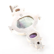 Sterling Silver Fluorite and Amethyst Pendant