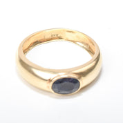 14K Italian Gold "Ellipse" Sapphire Ring