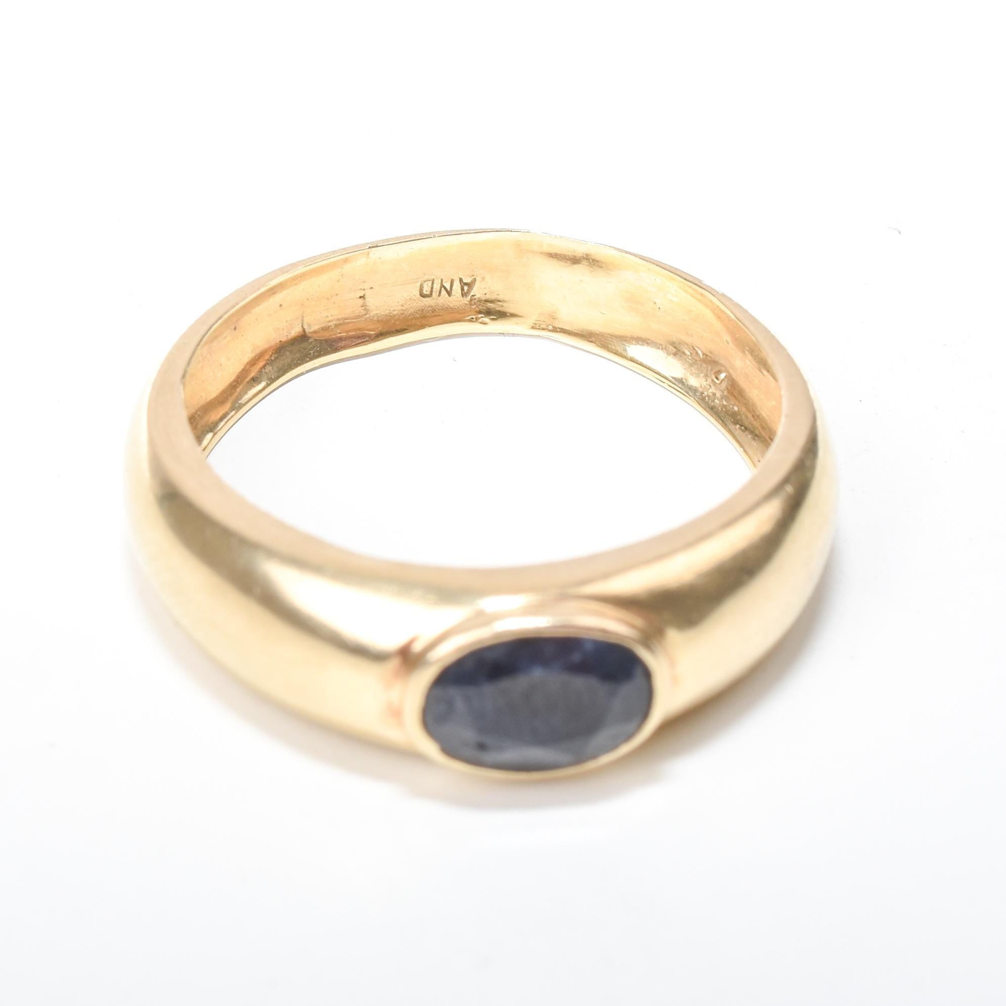 14K Italian Gold "Ellipse" Sapphire Ring