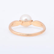 14K Gold Pearl Solitaire Ring