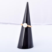 14K Gold Pearl Solitaire Ring