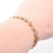14K Gold Victorian Heart Link Bracelet