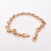 14K Gold Victorian Heart Link Bracelet
