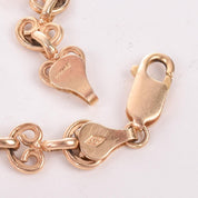 14K Gold Victorian Heart Link Bracelet