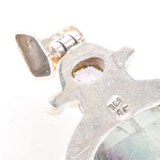 Sterling Silver Fluorite and Amethyst Pendant