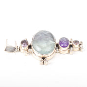 Sterling Silver Fluorite and Amethyst Pendant