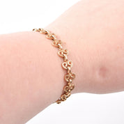 14K Gold Victorian Heart Link Bracelet