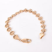 14K Gold Victorian Heart Link Bracelet