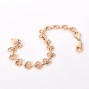 14K Gold Victorian Heart Link Bracelet