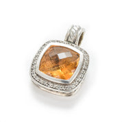 Vintage David Yurman Albion Silver Citrine Diamond Enhancer Pendant