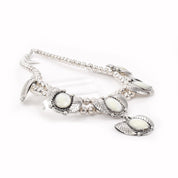 Squash Blossom Style Najavo Mother of Pearl Sterling Silver Necklace