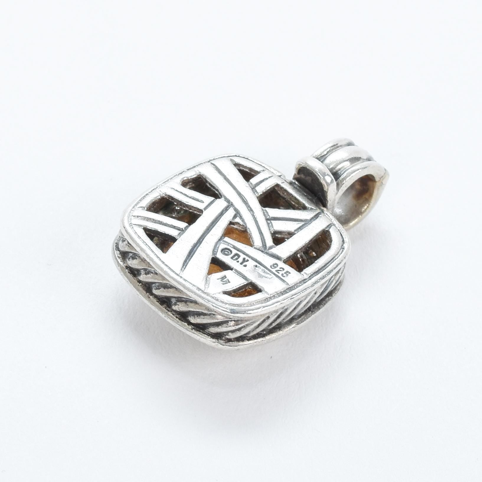 Vintage David Yurman Albion Silver Citrine Diamond Enhancer Pendant