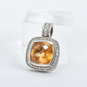Vintage David Yurman Albion Silver Citrine Diamond Enhancer Pendant