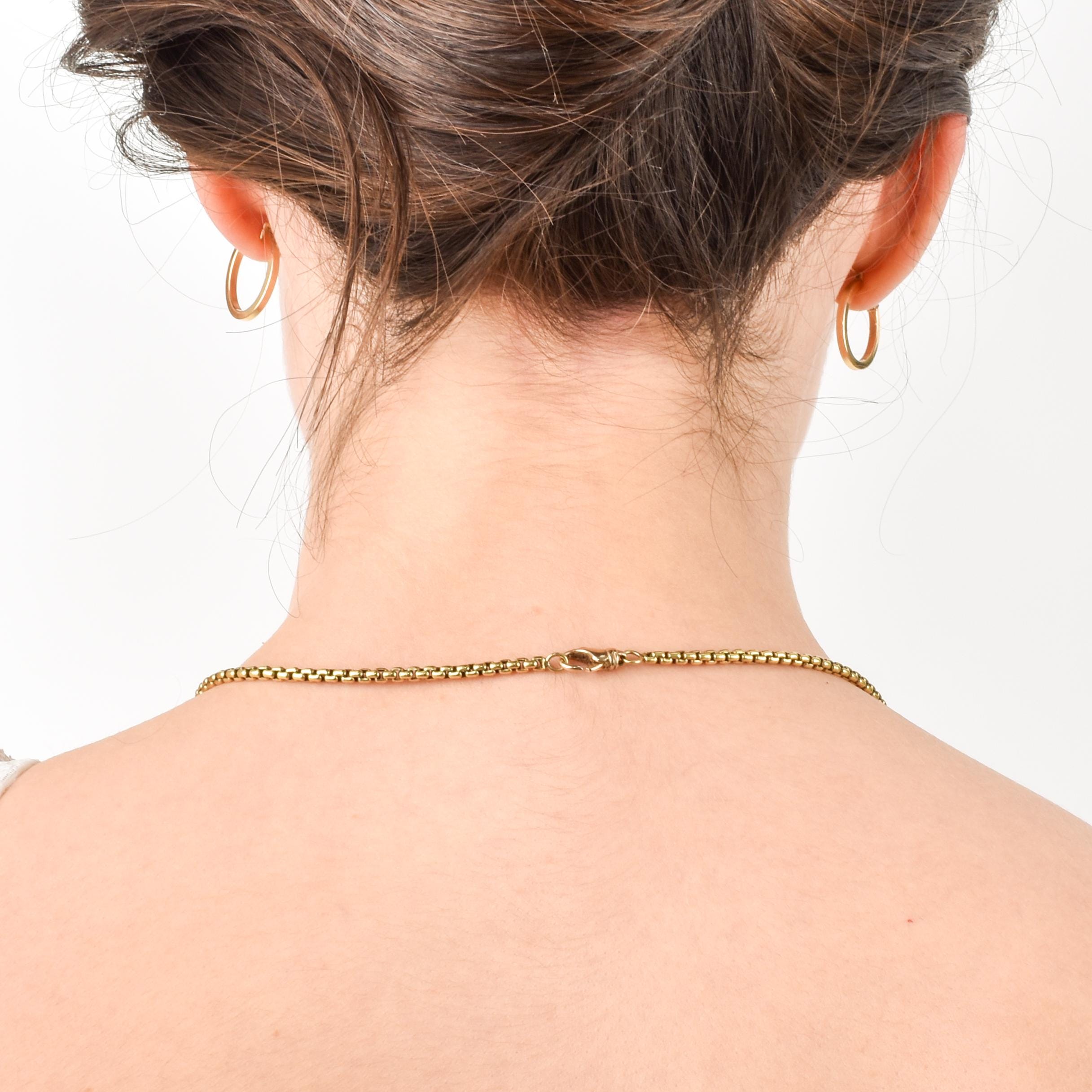 Vintage David Yurman Diamond Acorn Pendant and Chain in 18K Gold