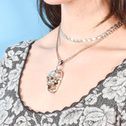 Sterling Silver Skull Pendant with Articulating Jaw