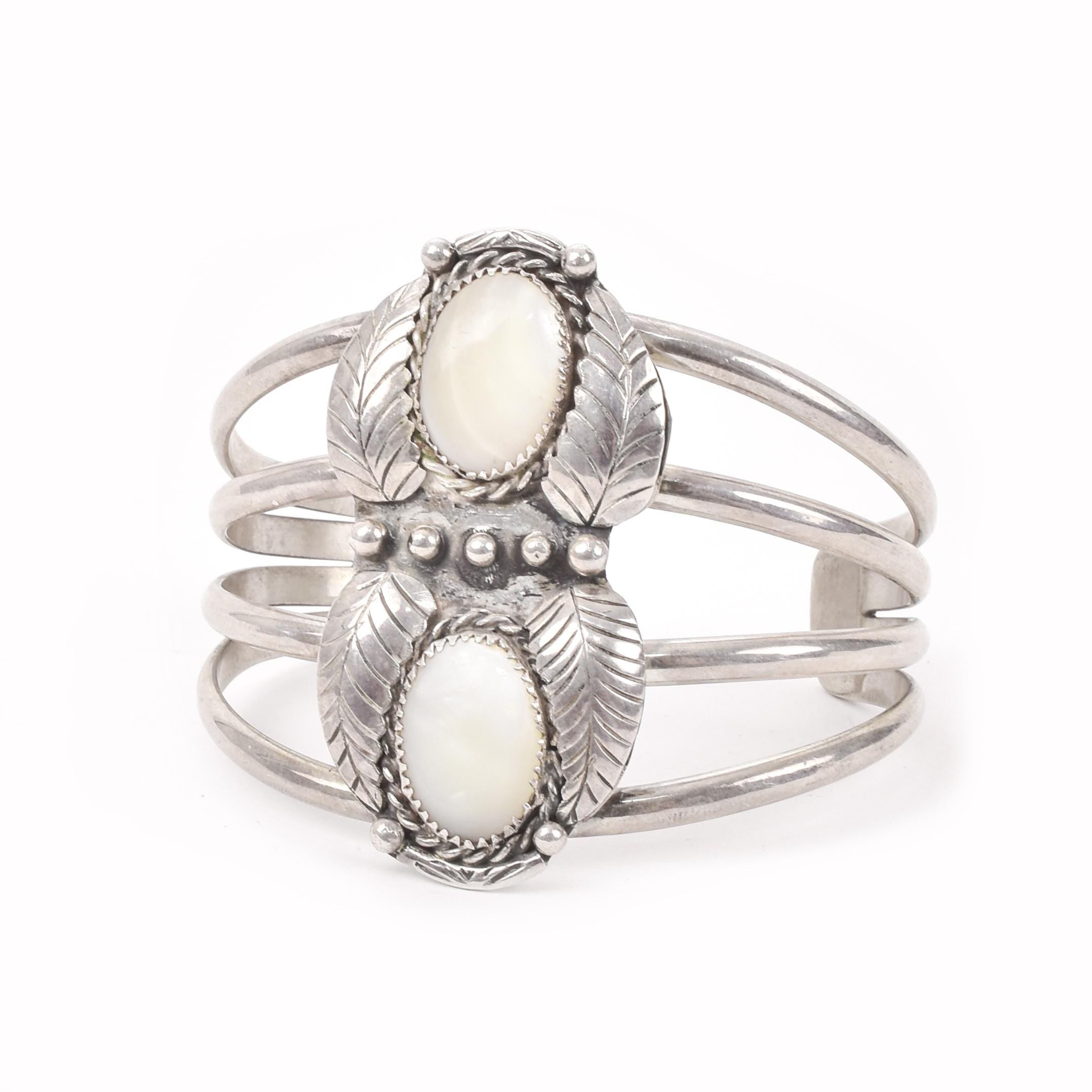 Najavo Mother of Pearl Sterling Silver Cuff Bracelet