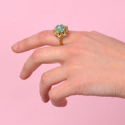 18K Gold Multi-Stone Turquoise Cocktail Ring