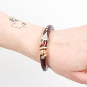 La Nouvelle Bague Bangle with  Red Enamel, 18k Gold, Sterling Silver, and Diamonds