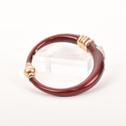 La Nouvelle Bague Bangle with  Red Enamel, 18k Gold, Sterling Silver, and Diamonds