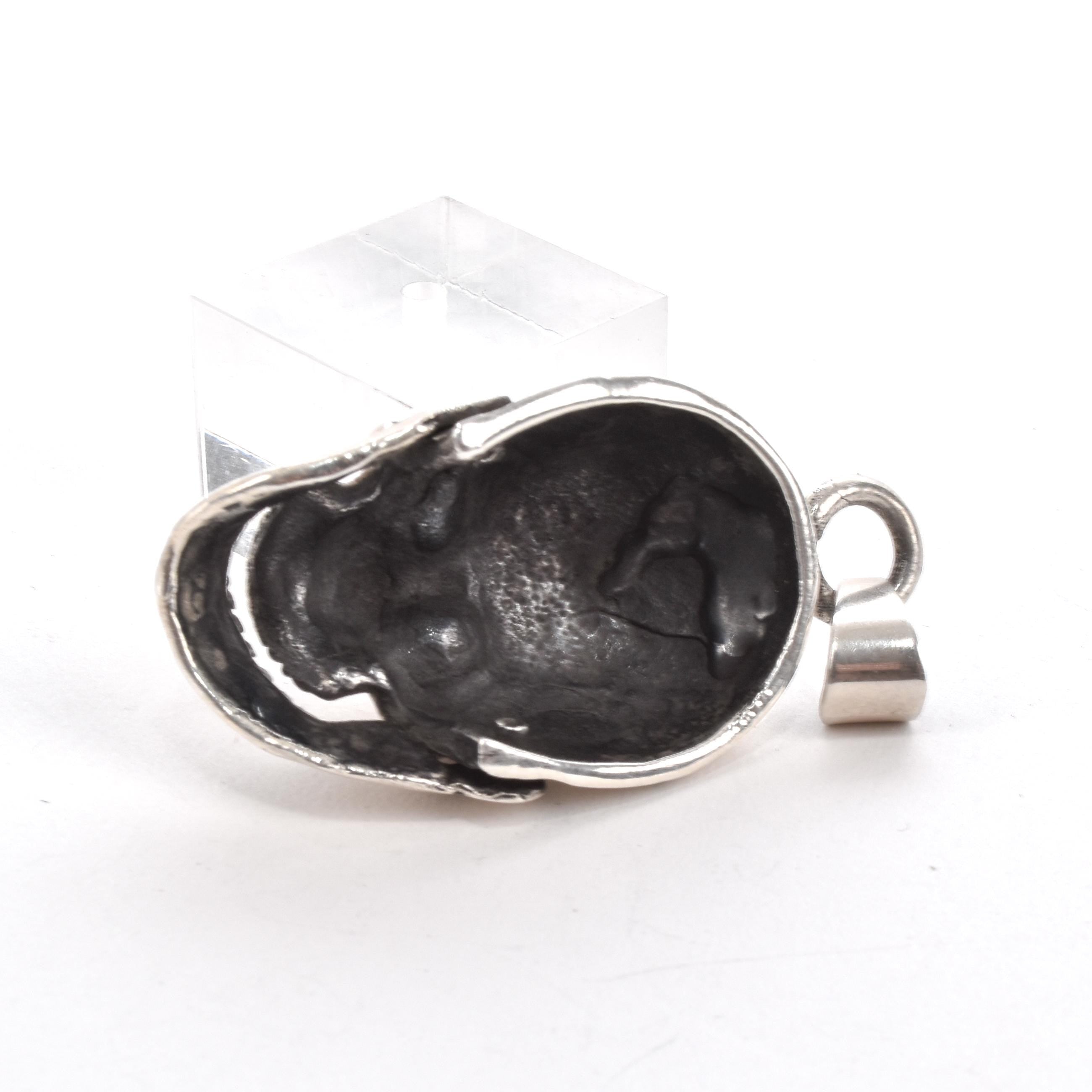 Sterling Silver Skull Pendant with Articulating Jaw
