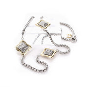 Vintage David Yurman Quatrefoil Necklace with 18K Gold and 925 Silver