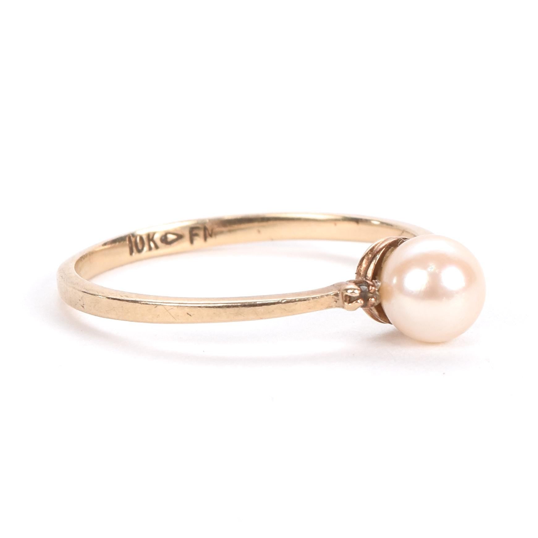 10K Gold Pearl Solitaire Ring