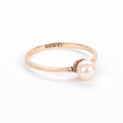 10K Gold Pearl Solitaire Ring