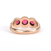 Vintage 10K Carved Gold Ruby Ring