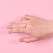 10K Gold Pearl Solitaire Ring