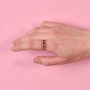 Vintage 10K Carved Gold Ruby Ring