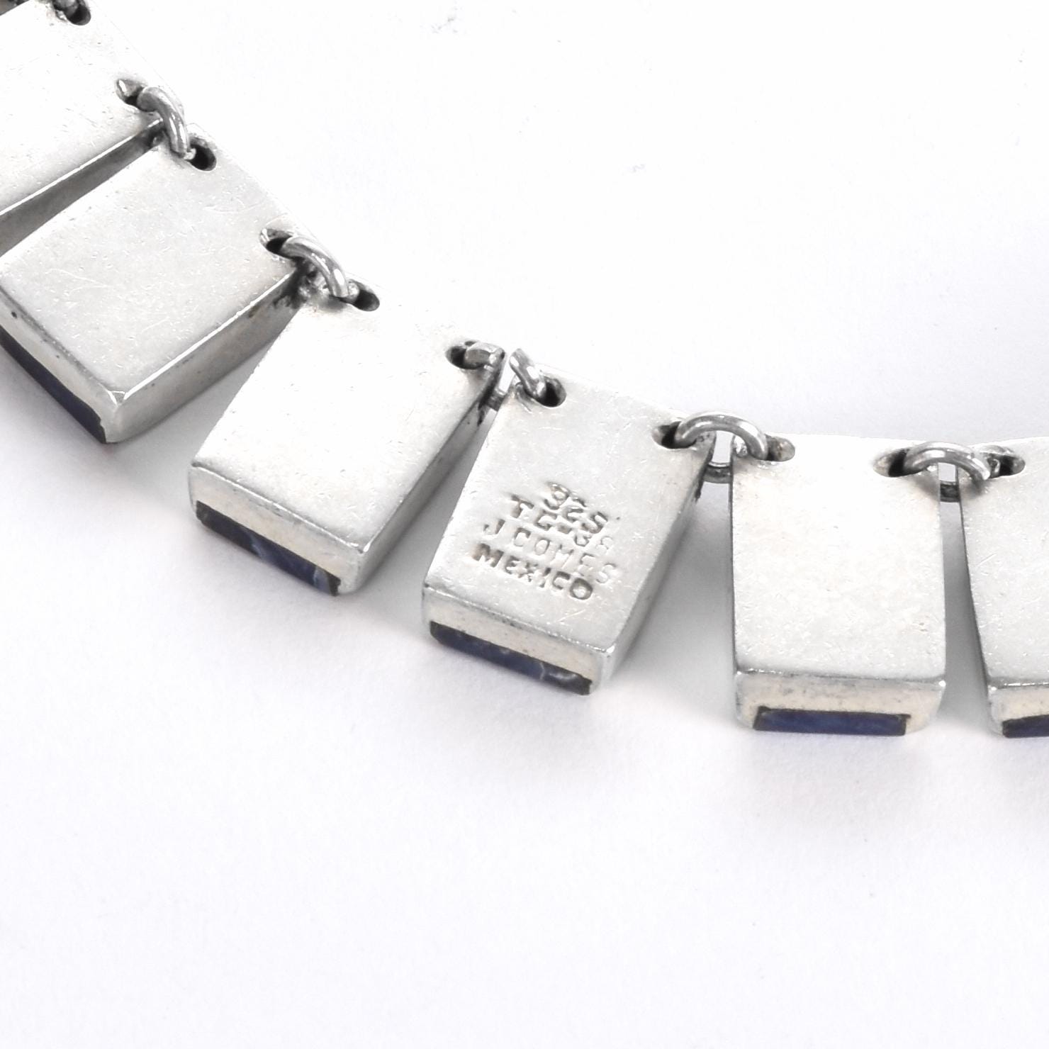J Comes Taxco Silver Necklace with Blue Sodalite