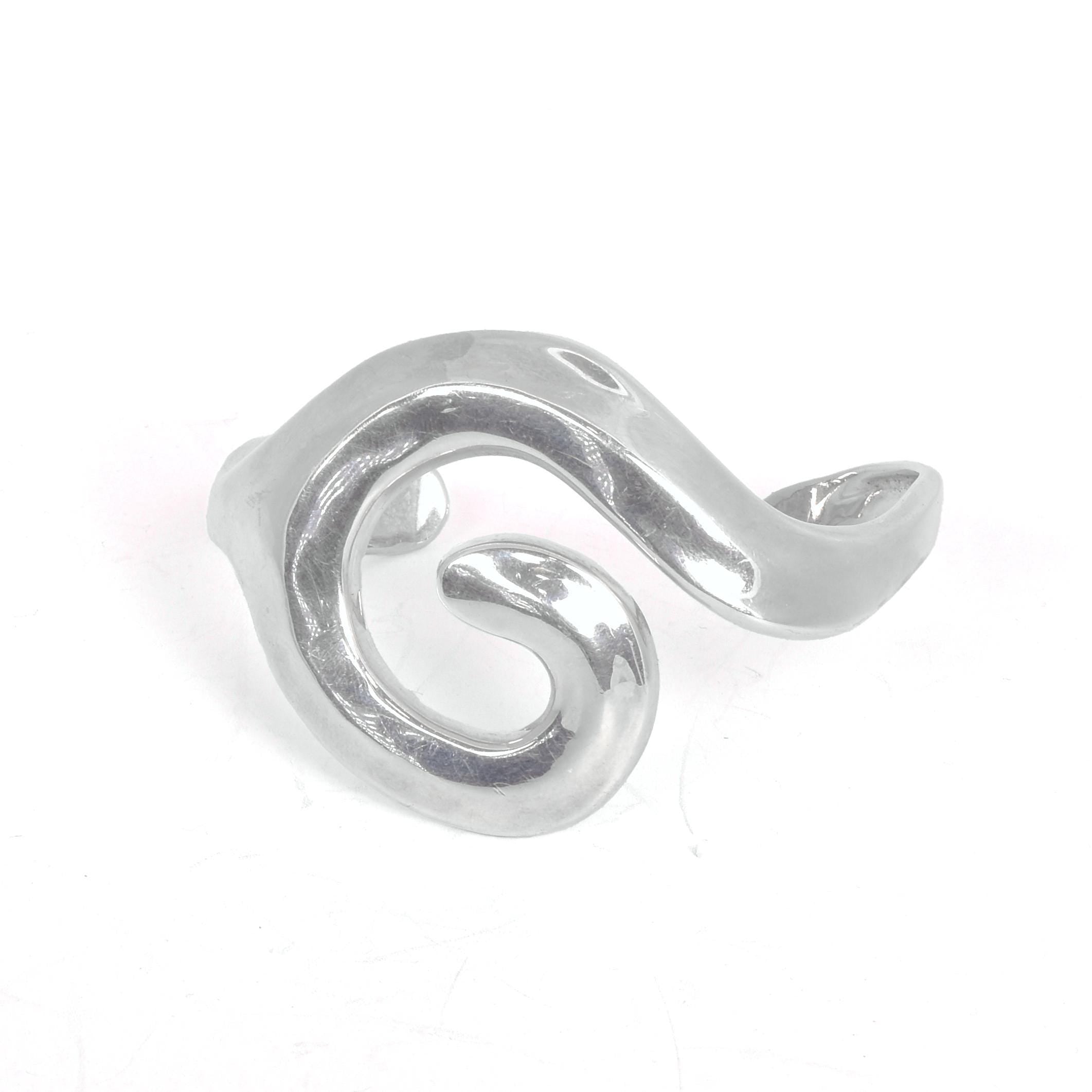 Chunky Silver Swirl Cuff Bracelet