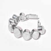 Sterling Silver Rainbow Moonstone Link Bracelet