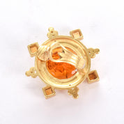 18K Gold Venetian Glass Intaglio Earrings with Citrine and Diamonds