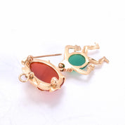 14K Whimsical Man Jade and Carnelian Pendant/Brooch