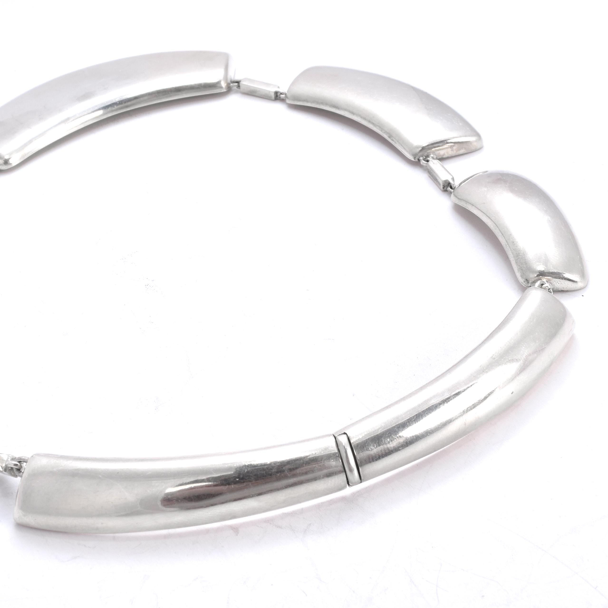 Modernist Sterling Silver Collar Necklace
