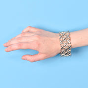 Sterling Silver Cross Link Mesh Bracelet