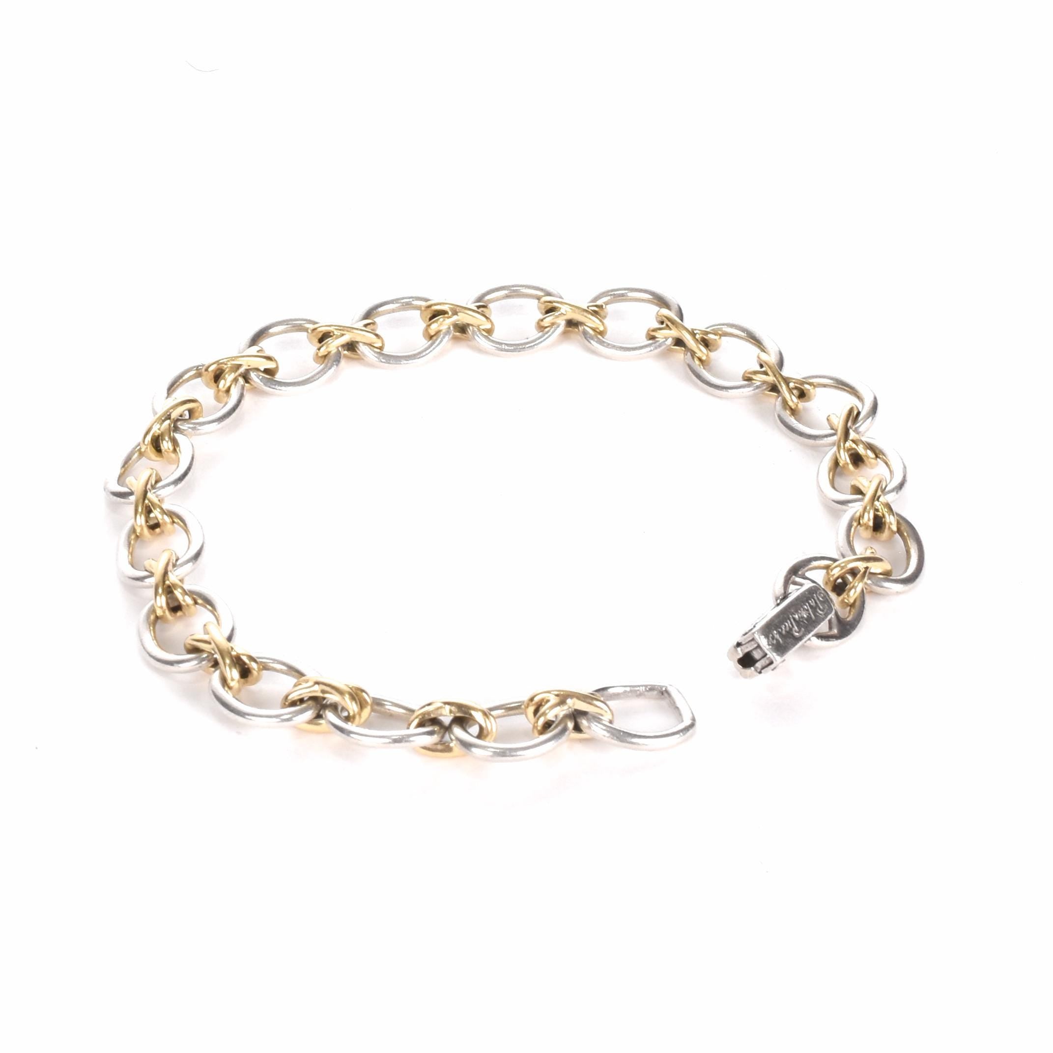Tiffany & Co. Paloma Picasso 925 Silver and 18K Two-Tone Link Bracelet