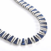 J Comes Taxco Silver Necklace with Blue Sodalite