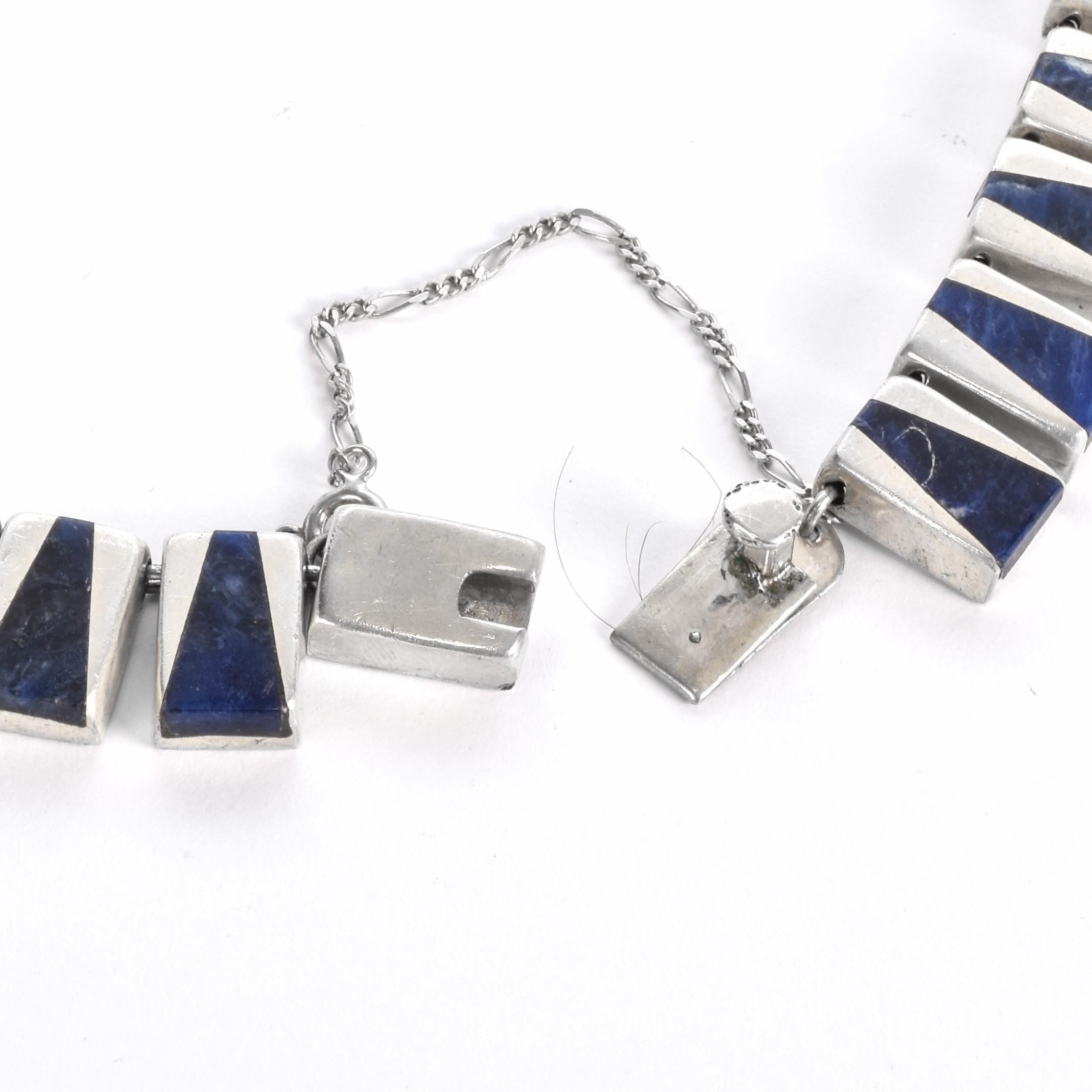 J Comes Taxco Silver Necklace with Blue Sodalite