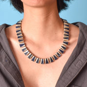 J Comes Taxco Silver Necklace with Blue Sodalite
