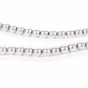Sterling Silver Beaded Necklace with Heart Pendants