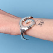Chunky Silver Swirl Cuff Bracelet
