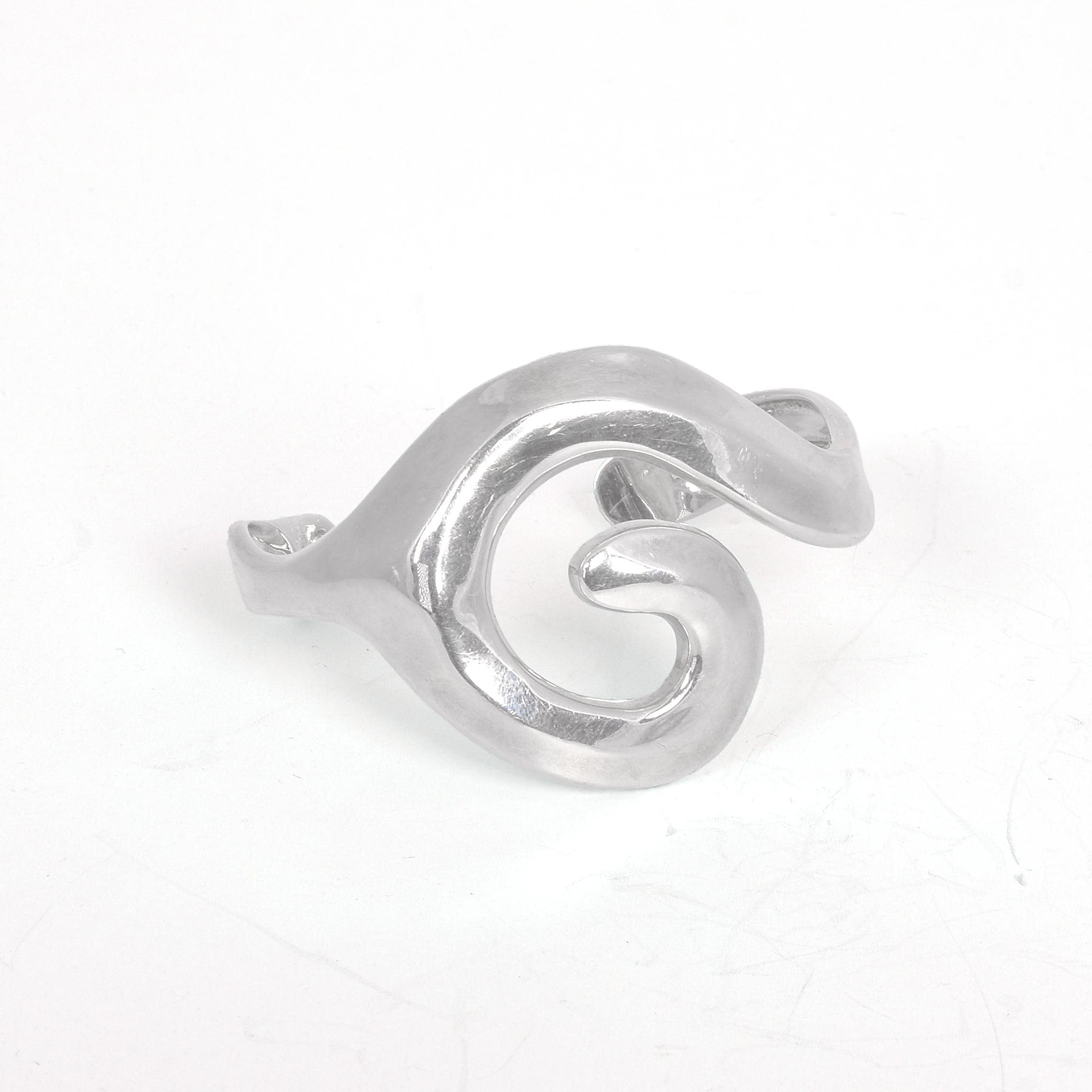 Chunky Silver Swirl Cuff Bracelet