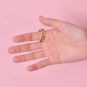 14K Gold with Enamel and Diamond Bypass Snake Ring